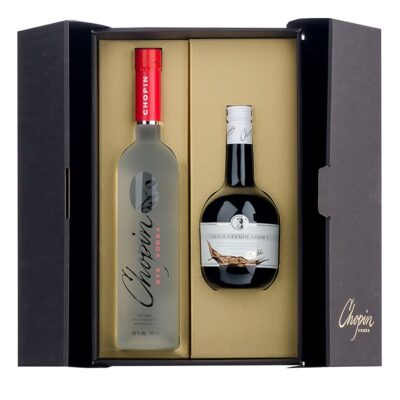 Eleganckie pudełko na zestaw upominkowy z alkoholem