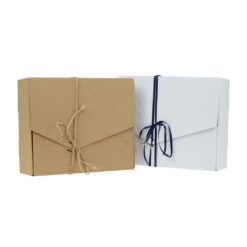 Pudełko z kartonu z wieczkiem i wstążka - RW01