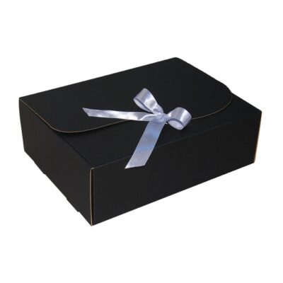 Pudełko prezentowe z ozdobną falą i kokardą