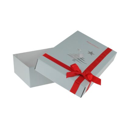 BN01-02 Pudełko prezentowe z choinką i ze wstążką